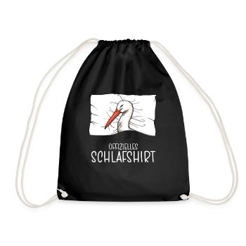 Offizielles Schlafshirt Storch Schlafanzug - Turnbeutel - Schwarz - Vorne