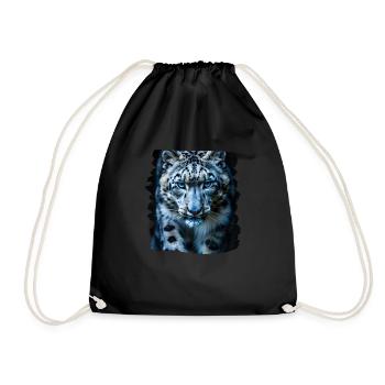 Snow Leopard Schneeleoparden Schneeleopard - Drawstring Bag - black - Front