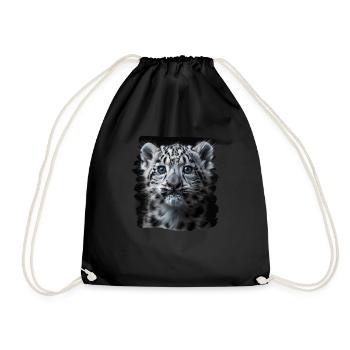 Snow Leopard Schneeleoparden Schneeleopard - Drawstring Bag - black - Front