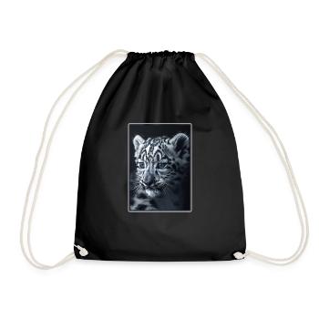 Snow Leopard Schneeleoparden Schneeleopard - Drawstring Bag - black - Front