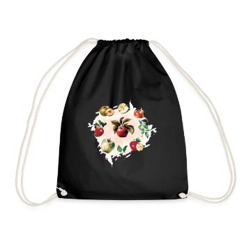 Different Apple Varieties Realistic Apple - Drawstring Bag - black - Front