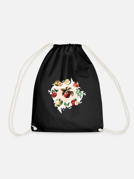 Différentes variétés de pommes Pomme réaliste - Sac de sport léger - noir