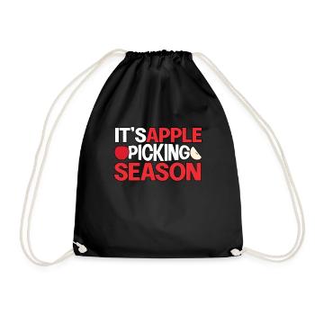 It's Apple Picking Season Apple Picker Apple - Drawstring Bag - black - Front
