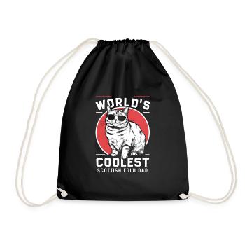 Katze Scottish Fold Geschenk - Turnbeutel - Schwarz - Vorne
