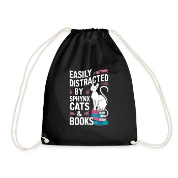 Katze Sphynx Geschenk - Turnbeutel - Schwarz - Vorne