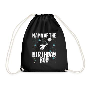 Birthday Girl's Mother Space Astronauts - Drawstring Bag - black - Front