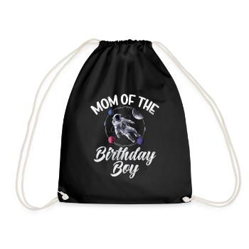 Birthday Girl's Mother Space Astronauts - Drawstring Bag - black - Front