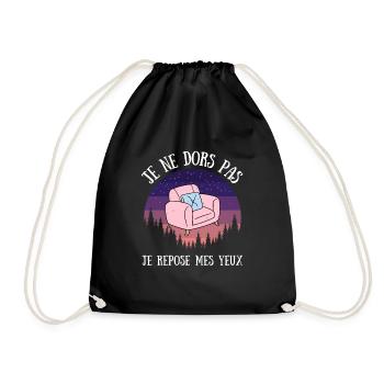 Je Ne Dors Pas Je Repose Mes Yeux Sieste Humour - Sac de sport léger - noir - Devant