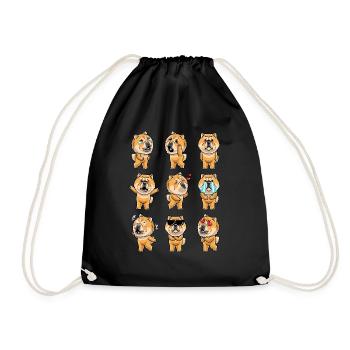 Chow-chow-hund-emoticon - Turnbeutel - Schwarz - Vorne