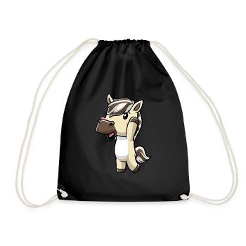 Fjordpferd Kawaii Emoticon - Turnbeutel - Schwarz - Vorne