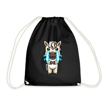 Fjordpferd Kawaii Emoticon - Turnbeutel - Schwarz - Vorne