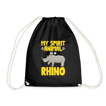 Rhino Rhino Unicorn - Drawstring Bag - black - Front