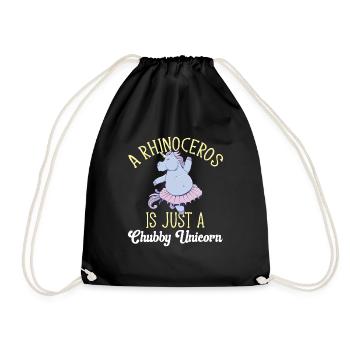 Rhino Rhino Unicorn - Drawstring Bag - black - Front