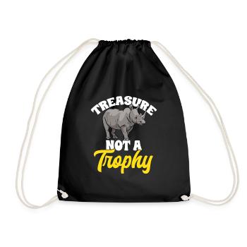 Rhino Rhino Unicorn - Drawstring Bag - black - Front