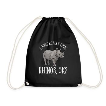 Rhino Rhino Unicorn - Drawstring Bag - black - Front