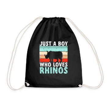 Rhino Rhino Unicorn - Drawstring Bag - black - Front