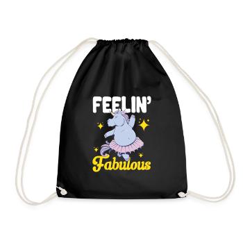 Rhino Rhino Unicorn - Drawstring Bag - black - Front