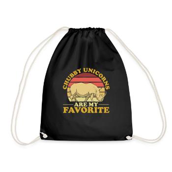 Rhino Rhino Unicorn - Drawstring Bag - black - Front