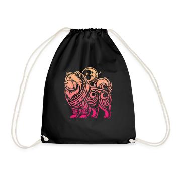 Chow Chow Stammes Moon Phases - Turnbeutel - Schwarz - Vorne