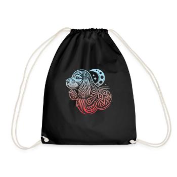 Cocker Spaniel Stammes Moon Phases - Turnbeutel - Schwarz - Vorne