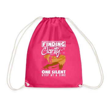 Finding Clarity One Silent Step at a Time Hiking - Drawstring Bag - fuchsia - Front