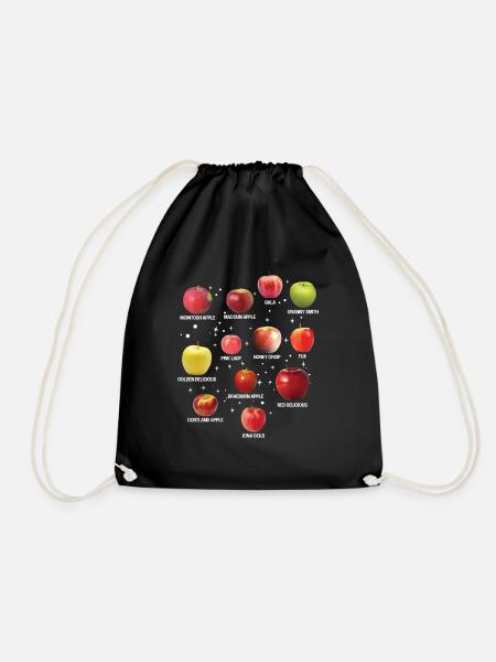 Coole Apfelsorten Verschiedene Äpfel Obst - Turnbeutel - Schwarz
