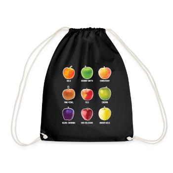 Apple Varieties Different Apples Fruit Apple - Drawstring Bag - black - Front