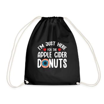 I'm Just Here For Apple Cider Donuts Apple Picking - Drawstring Bag - black - Front