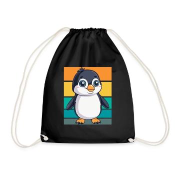 Pingouin rétro - Sac de sport léger - noir - Devant