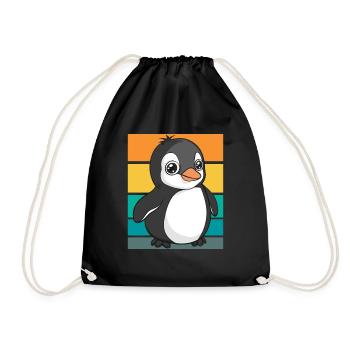 Pingouin rétro - Sac de sport léger - noir - Devant