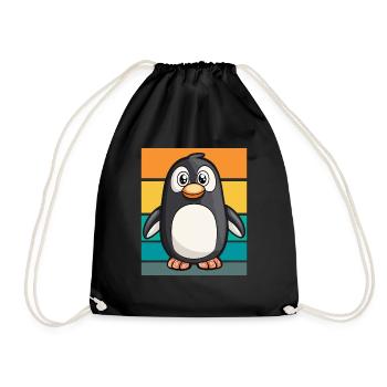 Pingouin rétro - Sac de sport léger - noir - Devant