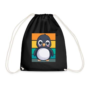 Pingouin rétro - Sac de sport léger - noir - Devant