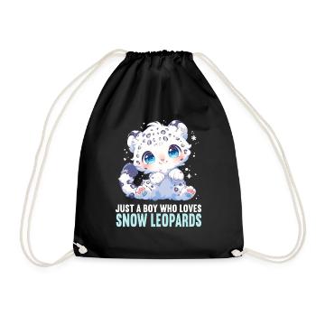 Snow Leopard Schneeleoparden Schneeleopard - Drawstring Bag - black - Front