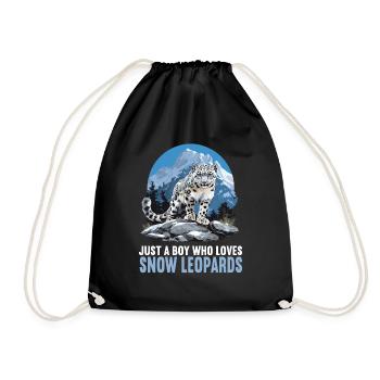 Snow Leopard Schneeleoparden Schneeleopard - Drawstring Bag - black - Front