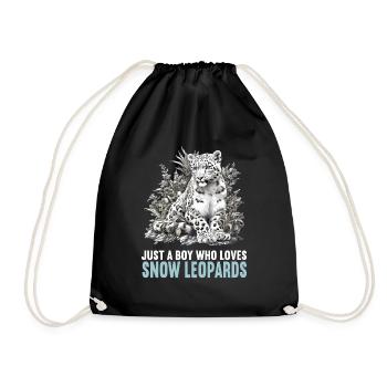 Snow Leopard Schneeleoparden Schneeleopard - Drawstring Bag - black - Front