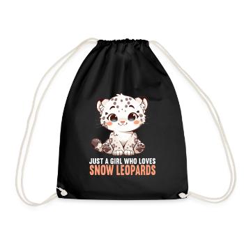 Snow Leopard Schneeleoparden Schneeleopard - Drawstring Bag - black - Front