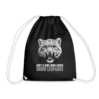 Snow Leopard Schneeleoparden Schneeleopard - Drawstring Bag - black - Front
