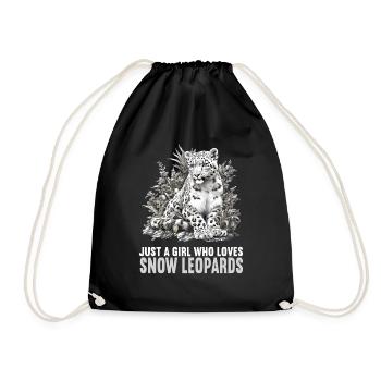 Snow Leopard Schneeleoparden Schneeleopard - Drawstring Bag - black - Front