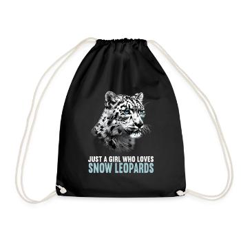 Snow Leopard Schneeleoparden Schneeleopard - Drawstring Bag - black - Front