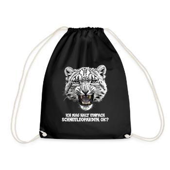 Snow Leopard Schneeleoparden Schneeleopard - Drawstring Bag - black - Front