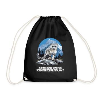 Snow Leopard Schneeleoparden Schneeleopard - Drawstring Bag - black - Front