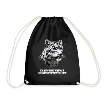 Snow Leopard Schneeleoparden Schneeleopard - Drawstring Bag - black - Front