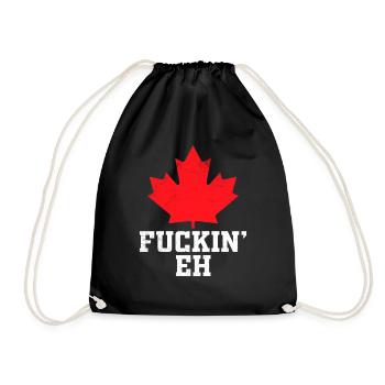 Fuckin'Eh Canadian Flag Maple Leaf Funny Canada - Turnbeutel - Schwarz - Vorne