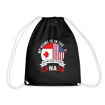 Canadian American Patriot Heart is from Canada - Turnbeutel - Schwarz - Vorne