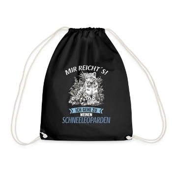 Snow Leopard Schneeleoparden Schneeleopard - Drawstring Bag - black - Front