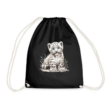 Snow Leopard Schneeleoparden Schneeleopard - Drawstring Bag - black - Front