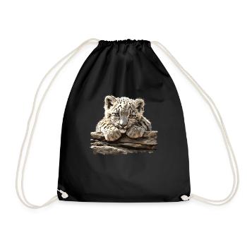 Snow Leopard Schneeleoparden Schneeleopard - Drawstring Bag - black - Front