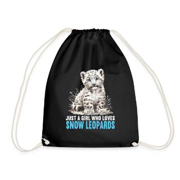 Snow Leopard Schneeleoparden Schneeleopard - Drawstring Bag - black - Front