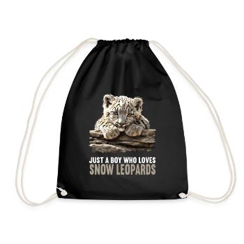 Snow Leopard Schneeleoparden Schneeleopard - Drawstring Bag - black - Front