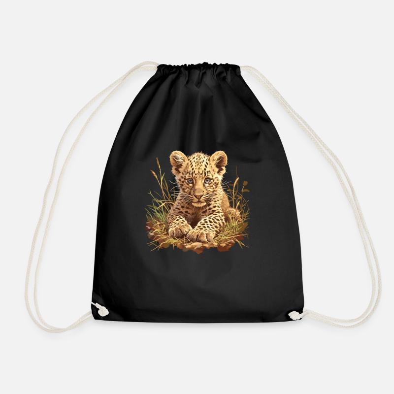 Leoparden Leopard - Turnbeutel - Schwarz